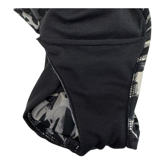 Aqua Green Black Grey White Print One Piece Tank Style Swimsuit Size S - Picture 6 of 8